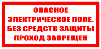 S13 опасное электрическое поле. без средств защиты проход запрещен (пленка, 200х100 мм) - Знаки безопасности - Знаки по электробезопасности - . Магазин Znakstend.ru