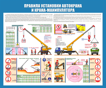 C33 Стенд правила установки автокранов (1200х1000 мм, пластик ПВХ 3мм, Прямая печать на пластик) - Стенды - Тематические стенды - . Магазин Znakstend.ru